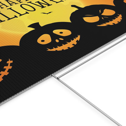 Happy Halloween Plastic Yard Sign, Outdoor Decoration, Halloween Party Decor, Spooky Yard Sign, Fall Festivities Sign
