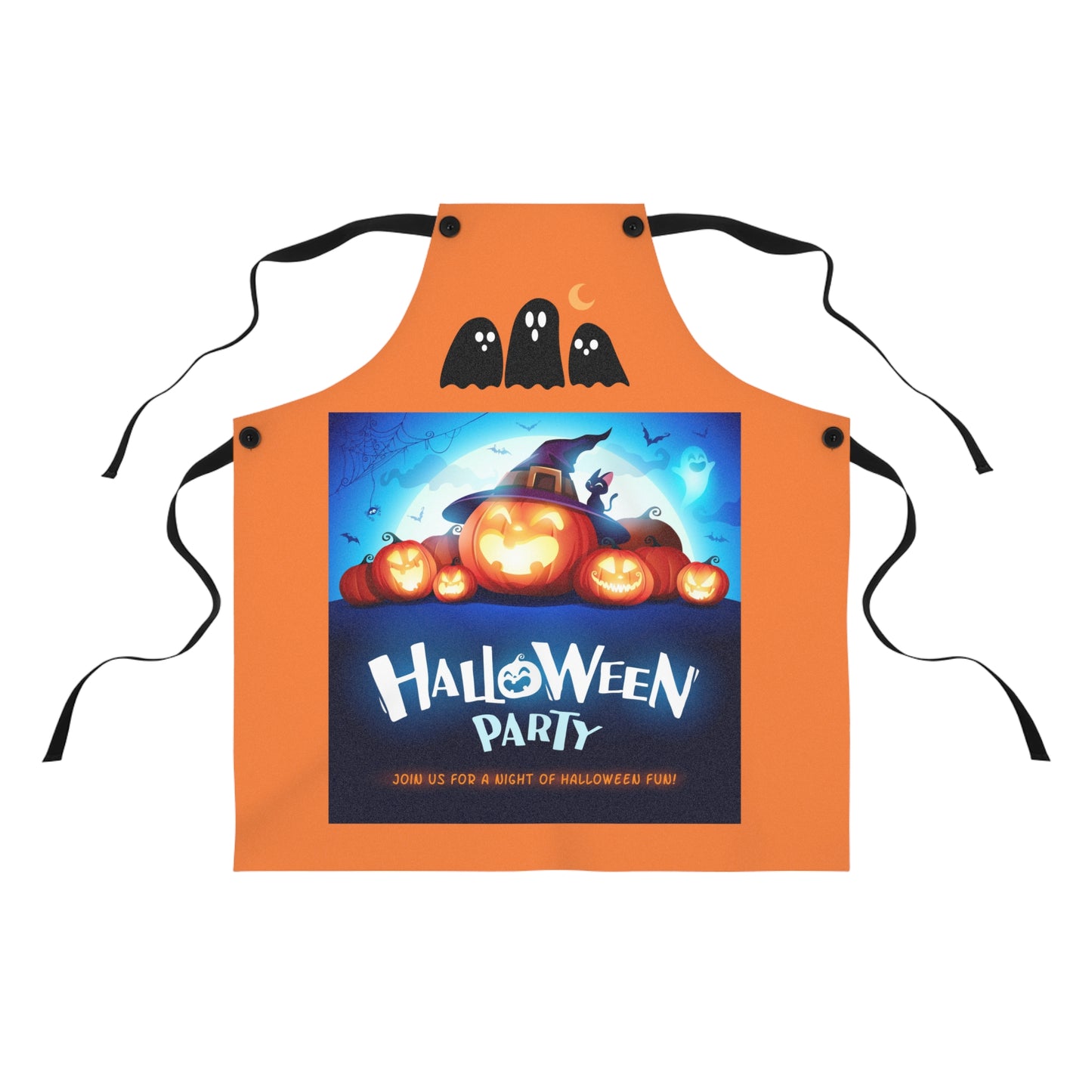 Halloween Party Apron, Fun Cooking Gift, Costume Accessory, Fall Celebration Decor, Pumpkin Themed Kitchenwear