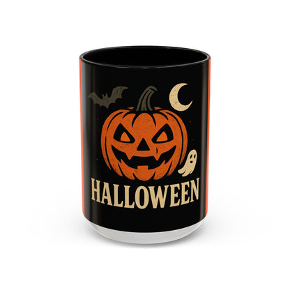 Halloween Accent Coffee Mug - Spooky Pumpkin Design, Perfect for Fall, Autum Coffee Lovers, Holiday Gift, Home Decor