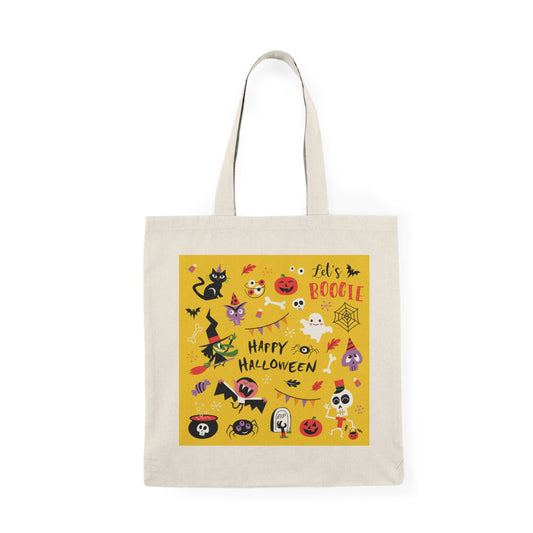 Halloween Trick or Treat Bag Tote Halloween-Themed Natural Tote Bag, Trick or Treat Bag