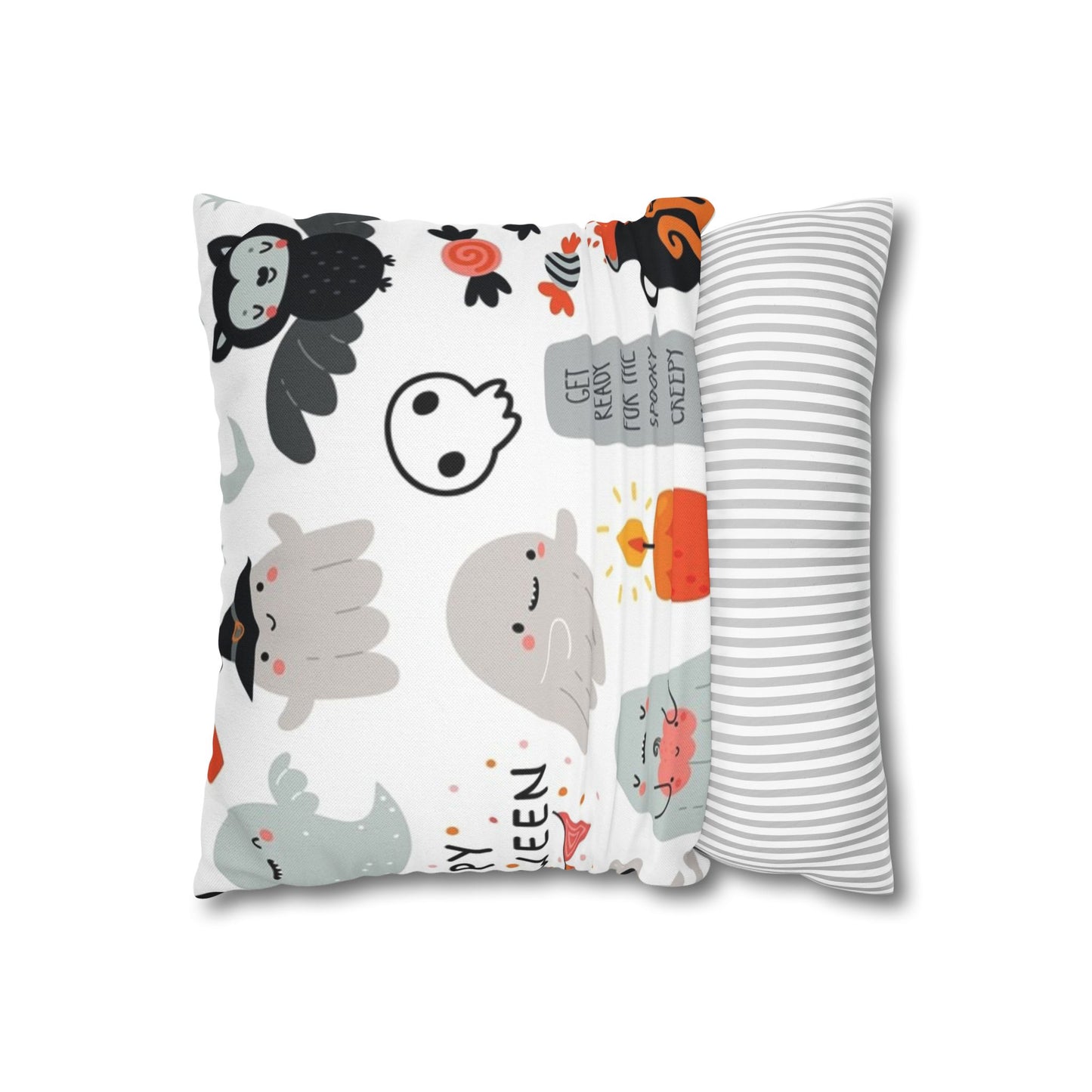 Halloween-Themed Throw Pillow, Spooky Decor, Ghost Pillowcase, Trick or Treat Cushion Cover, Cozy Fall Home Accents, Halloween Gift Ideas