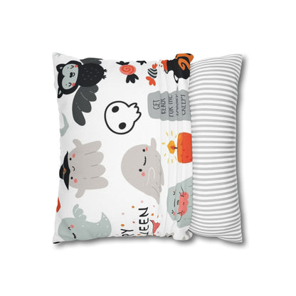 Halloween-Themed Throw Pillow, Spooky Decor, Ghost Pillowcase, Trick or Treat Cushion Cover, Cozy Fall Home Accents, Halloween Gift Ideas