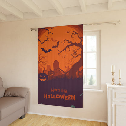Halloween-Themed Window Curtain, Spooky Home Decor, Seasonal Curtain, Festive Room Accessory, Fall Decorations