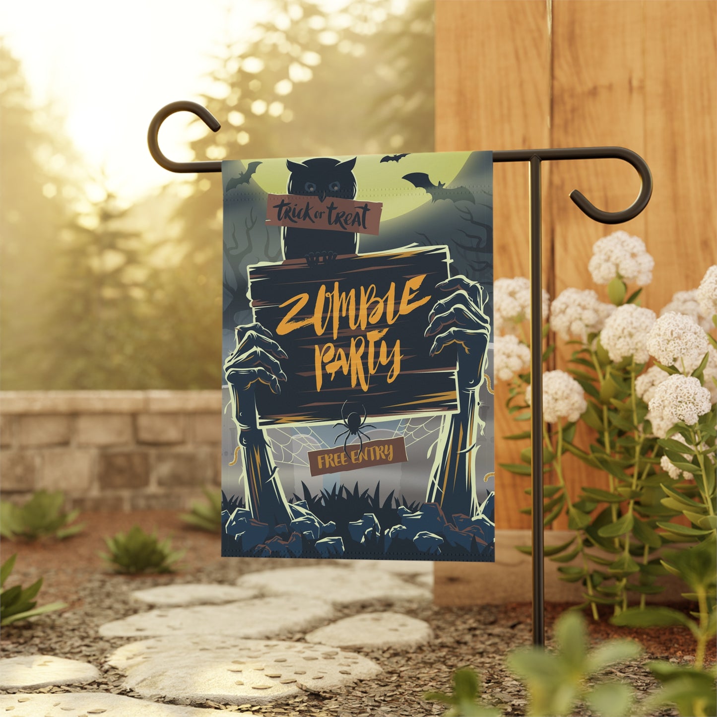 Halloween Garden Banner Zombie