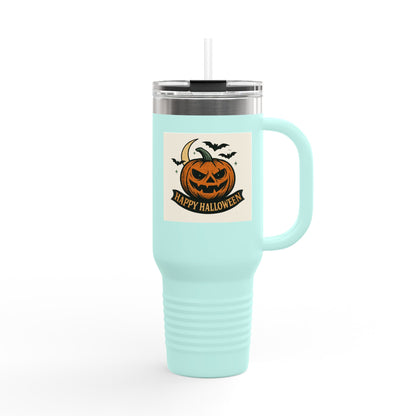 Halloween Insulated Travel Mug,  Pumpkin Design, Coffee Cup, Holiday Gift, Fall Decor, Reusable Drinkware, Perfect for Home or Office