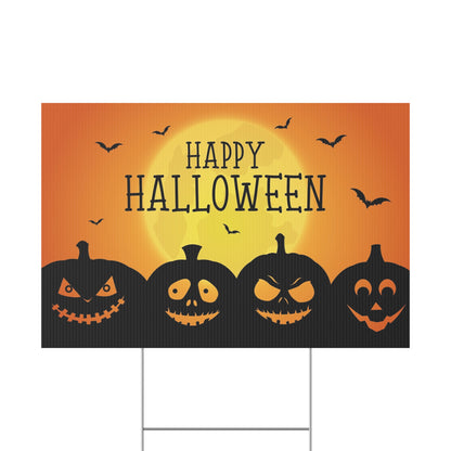 Happy Halloween Plastic Yard Sign, Outdoor Decoration, Halloween Party Decor, Spooky Yard Sign, Fall Festivities Sign