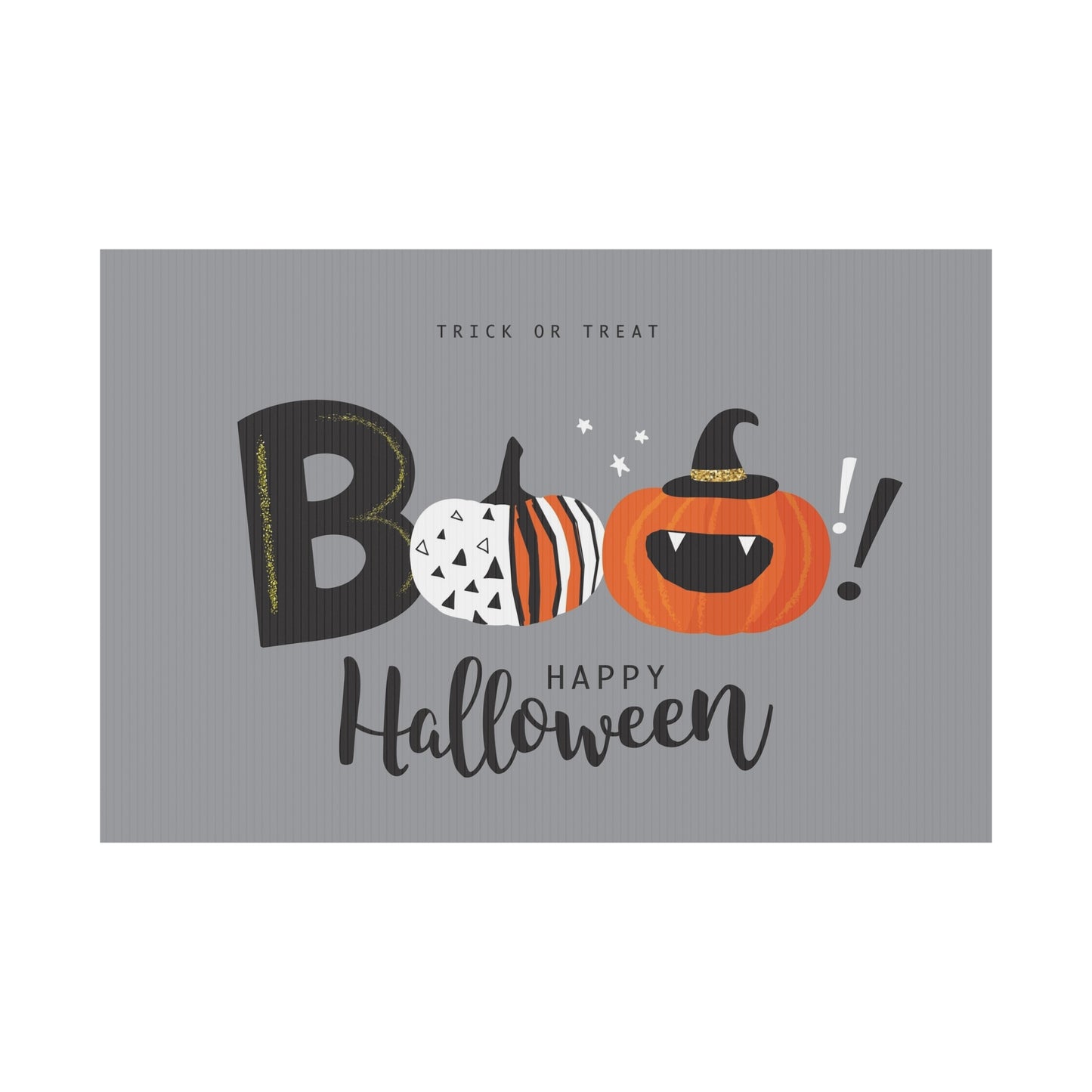 Halloween Plastic Yard Sign, Trick or Treat Decoration, Outdoor Halloween Sign, Festive Yard Decor, Spooky Holiday Sign