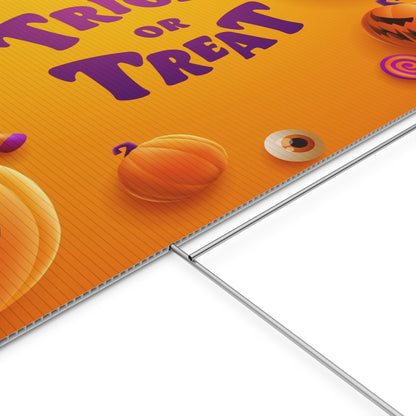 Halloween Trick or Treat Yard Sign, Outdoor Decor, Halloween Party Decoration