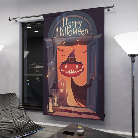 Halloween Window Curtain - Spooky Home Décor, Festive Room Accent, Trick or Treat Spirit, Autumn Vibes, Whimsical Wall Hanging