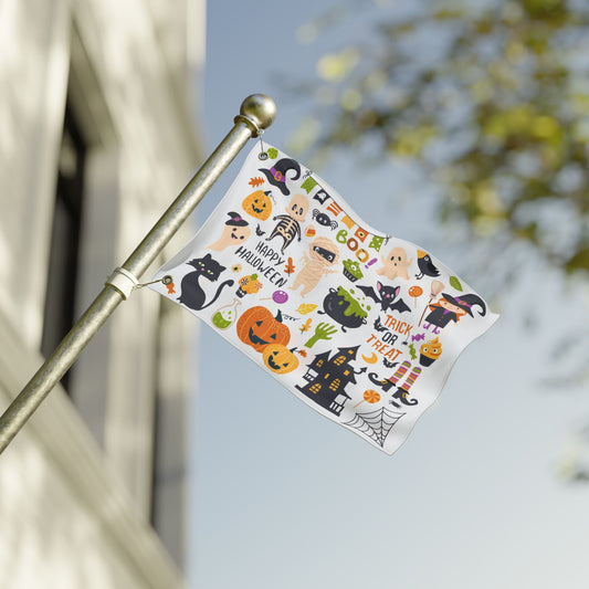 Halloween Decorative Flag, Double-Sided Spooky Banner, Trick or Treat Garden Flag, Festive Autumn Yard Decoration, Outdoor Halloween Decor