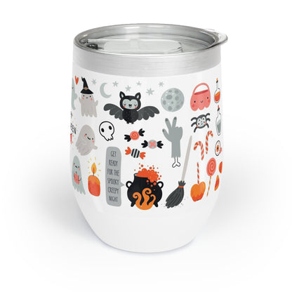 Halloween Ghosts Wine Tumbler, Cute Halloween Mug, Trick or Treat Cup