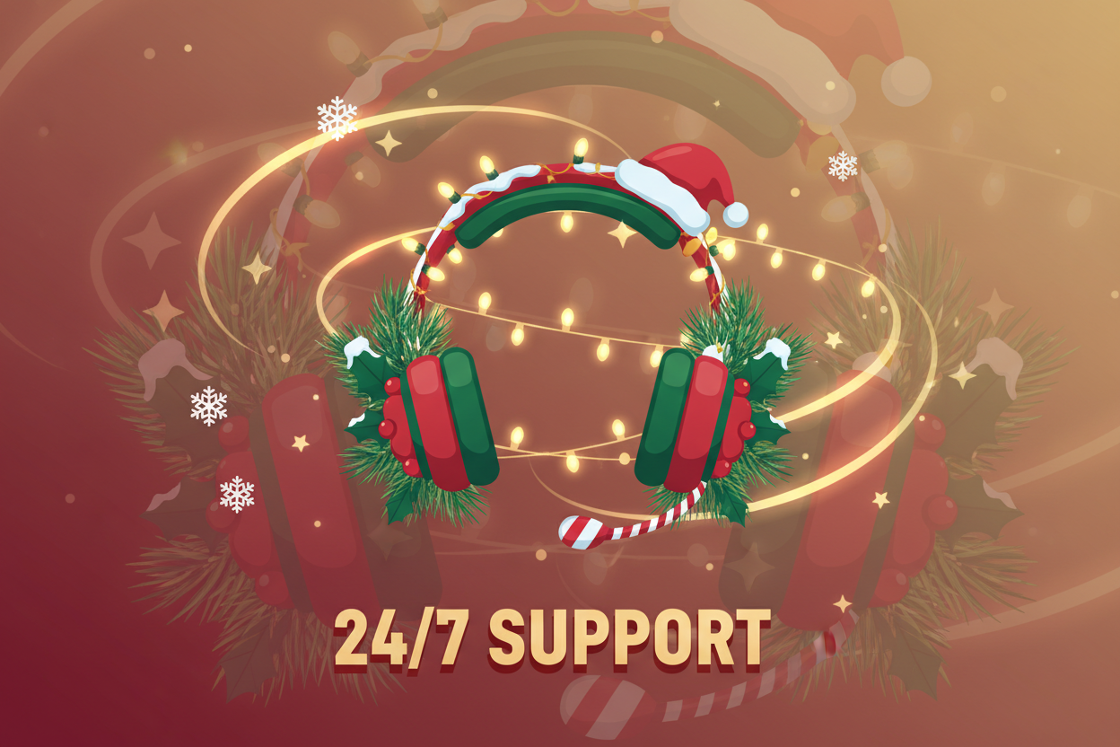 24/7 support christmas themed
