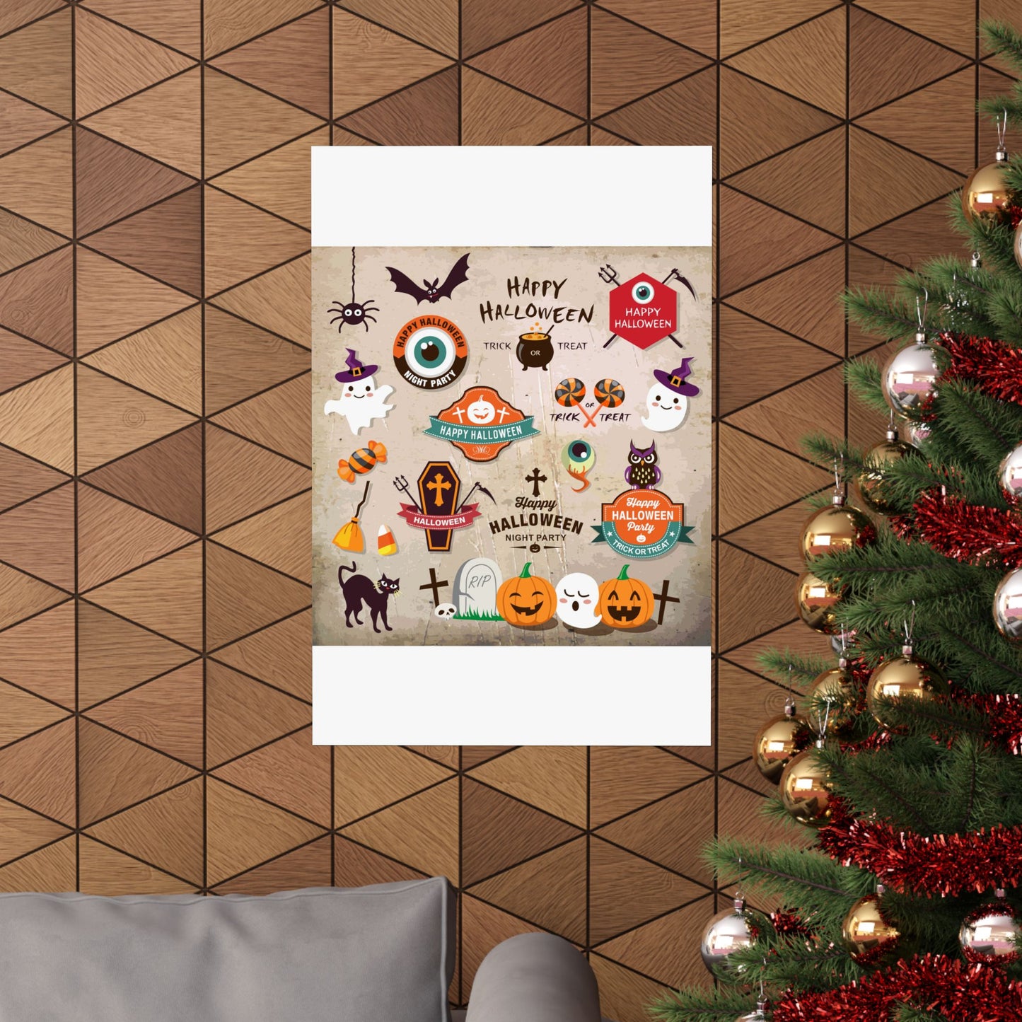 Halloween Matte Vertical Posters, Spooky Wall Art, Trick or Treat Decor, Holiday Party Decorations, Autumn Home Decor, Festive Wall Prints