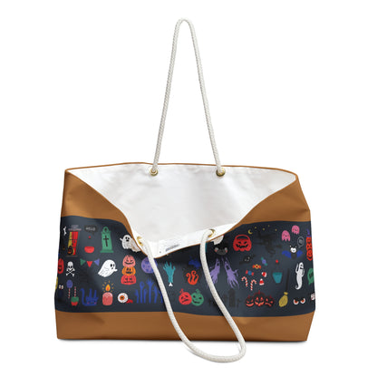 Spooktacular Weekend Bag, Halloween Tote, Travel Bag, Ghost Print Weekender, Holiday Getaway Accessory, Trick or Treat Storage