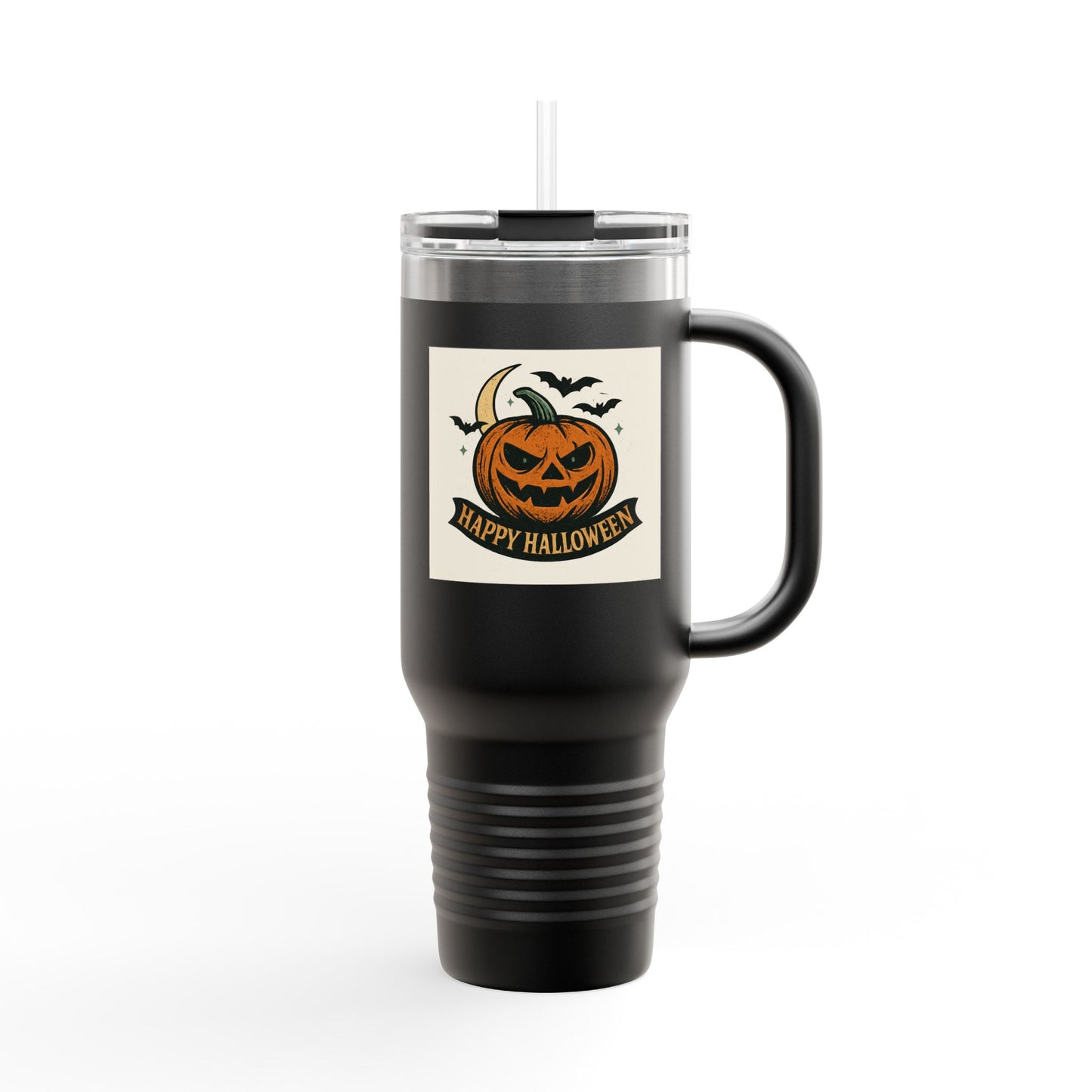 Halloween Insulated Travel Mug,  Pumpkin Design, Coffee Cup, Holiday Gift, Fall Decor, Reusable Drinkware, Perfect for Home or Office