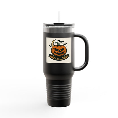 Halloween Insulated Travel Mug,  Pumpkin Design, Coffee Cup, Holiday Gift, Fall Decor, Reusable Drinkware, Perfect for Home or Office