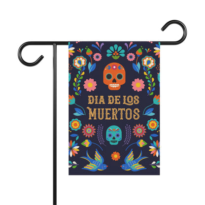 Dia de los Muertos Garden Banner, Floral Skull Outdoor Decor, Halloween Home Decor, Vibrant Yard Sign, Mexican Celebration Decoration