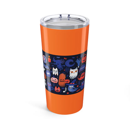 Halloween-Themed Tumbler 20oz – Spooky Cute Drinkware for Fall Parties, Trick-or-Treating, and Gifting, Pumpkin, Ghost, Cat Design
