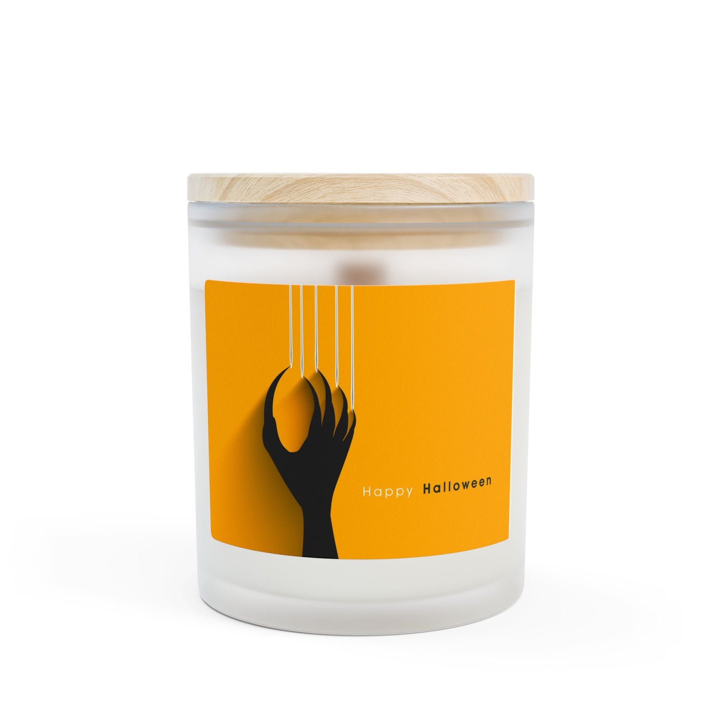 Halloween Frosted Glass Candle, 11oz - Pumpkin Spice Scented, Fall Home Decor,Autumn Candle