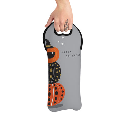 Festive Wine Tote Bag, Halloween Gift, Trick or Treat Carrier, Party Accessory, Reusable Wine Bag, Cute Wine Holder