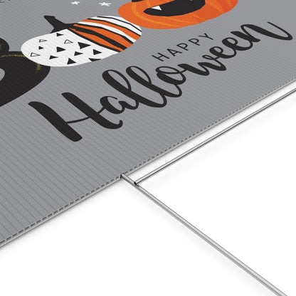Halloween Plastic Yard Sign, Trick or Treat Decoration, Outdoor Halloween Sign, Festive Yard Decor, Spooky Holiday Sign
