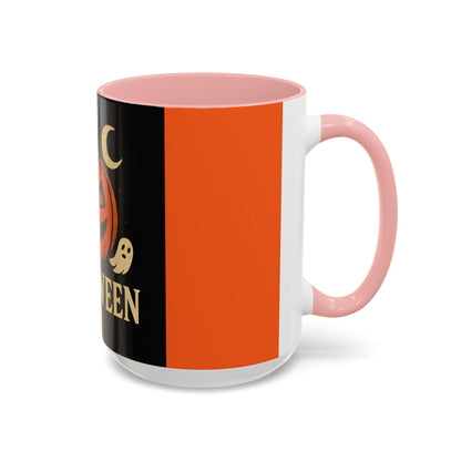 Halloween Accent Coffee Mug - Spooky Pumpkin Design, Perfect for Fall, Autum Coffee Lovers, Holiday Gift, Home Decor