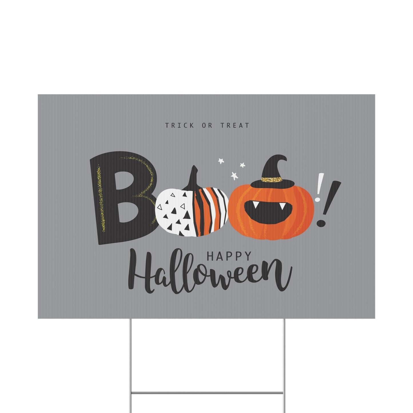 Halloween Plastic Yard Sign, Trick or Treat Decoration, Outdoor Halloween Sign, Festive Yard Decor, Spooky Holiday Sign