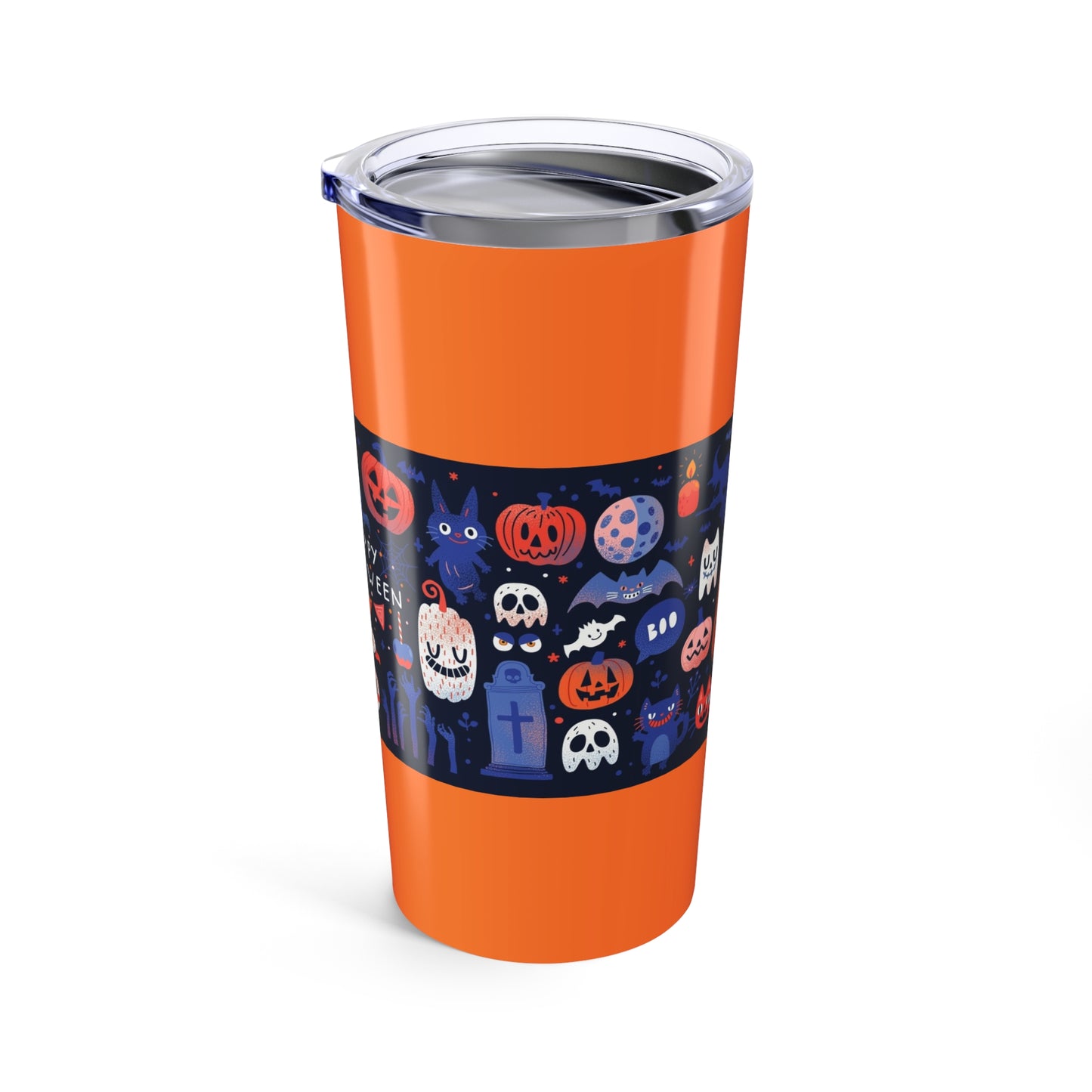 Halloween-Themed Tumbler 20oz – Spooky Cute Drinkware for Fall Parties, Trick-or-Treating, and Gifting, Pumpkin, Ghost, Cat Design