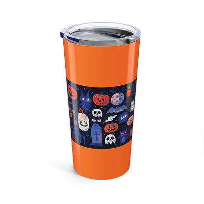 Halloween-Themed Tumbler 20oz – Spooky Cute Drinkware for Fall Parties, Trick-or-Treating, and Gifting, Pumpkin, Ghost, Cat Design