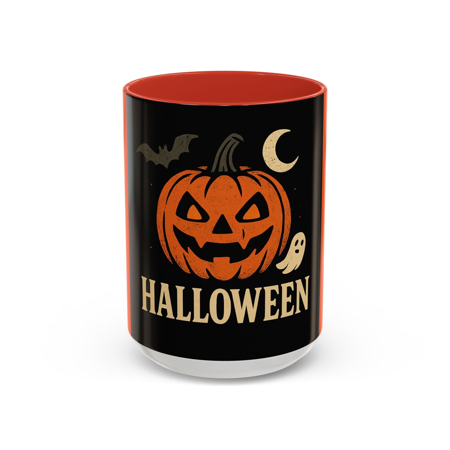 Halloween Accent Coffee Mug - Spooky Pumpkin Design, Perfect for Fall, Autum Coffee Lovers, Holiday Gift, Home Decor