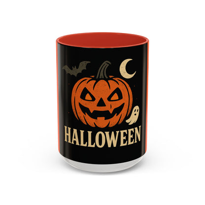 Halloween Accent Coffee Mug - Spooky Pumpkin Design, Perfect for Fall, Autum Coffee Lovers, Holiday Gift, Home Decor