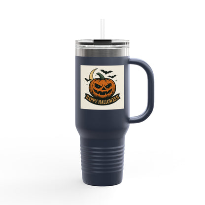 Halloween Insulated Travel Mug,  Pumpkin Design, Coffee Cup, Holiday Gift, Fall Decor, Reusable Drinkware, Perfect for Home or Office