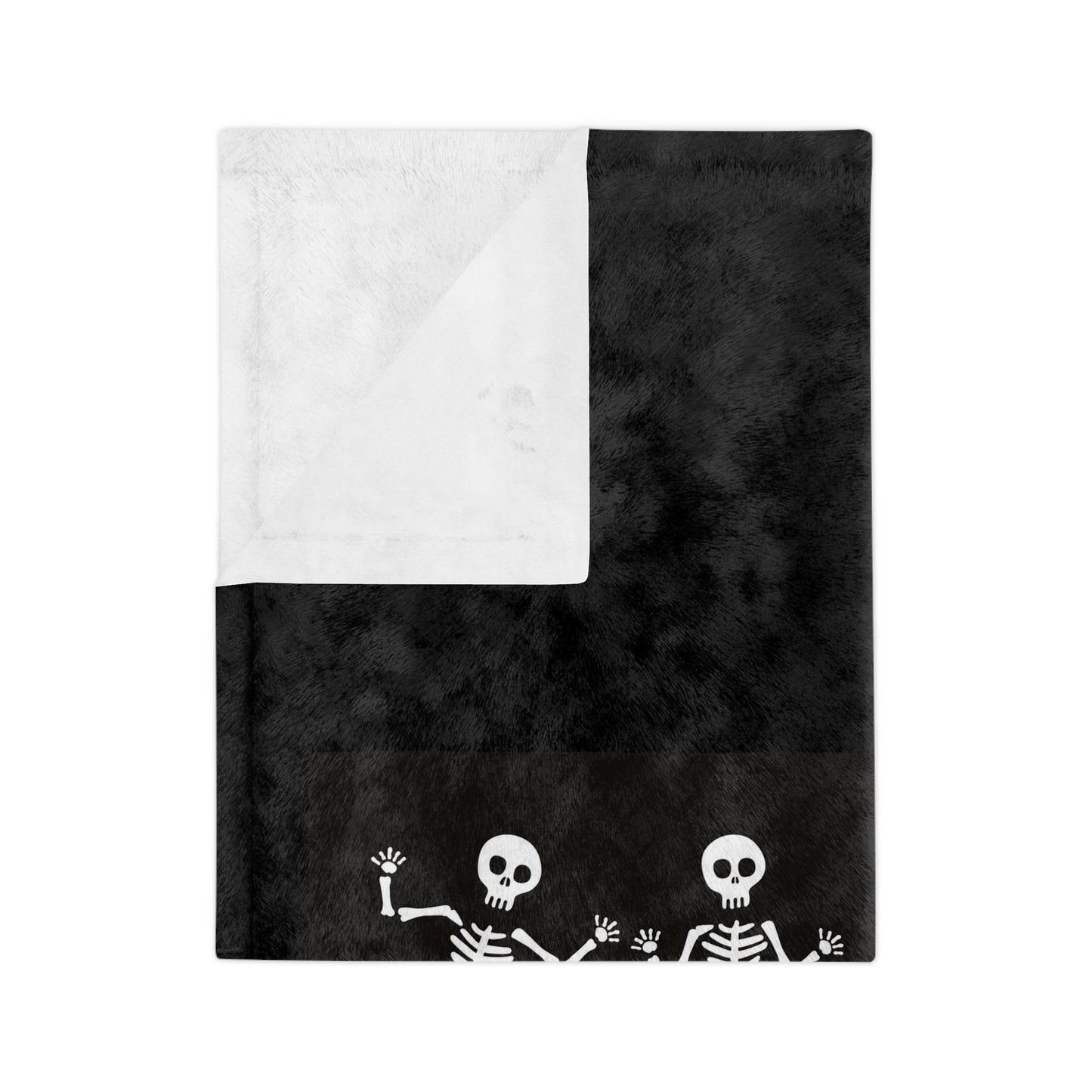 Spooky Season Velveteen Microfiber Blanket - Cozy Halloween Throw, Skeleton Blanket, Festive Home Decor, Trick-or-Treating Gift, Fall Nights