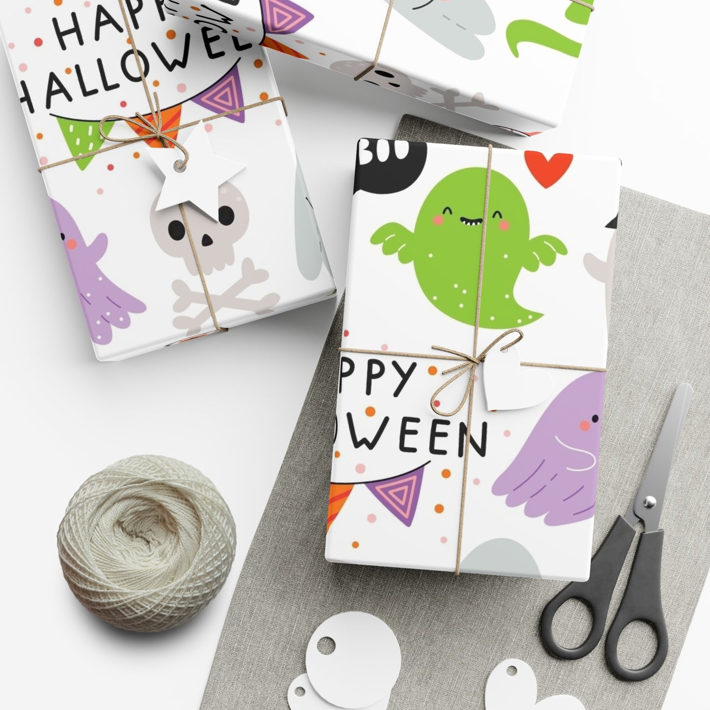 Halloween Gift Wrap Papers, Spooky Wrapping Sheets, Cute Halloween Wrapping Paper, Trick or Treat Gift Wrap, Festive Gift Presentation