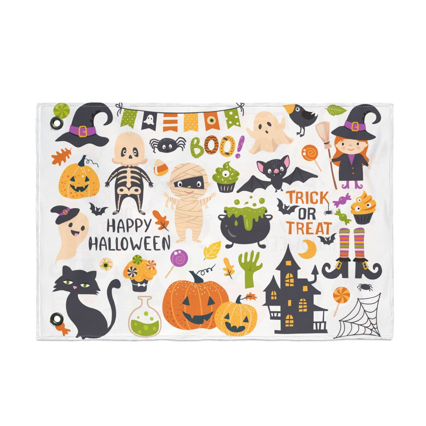 Halloween Decorative Flag, Double-Sided Spooky Banner, Trick or Treat Garden Flag, Festive Autumn Yard Decoration, Outdoor Halloween Decor