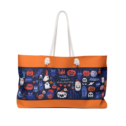 Spooky Halloween Weekender Bag - Perfect for Parties, Fall Festivals, Pumpkin Spice Lovers, Trick or Treating