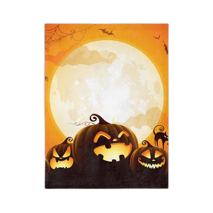 Halloween Pumpkin Blanket, Cozy Velveteen Throw, Autumn Decor, Blanket for Fall, Spooky Season Gift, Pumpkin Spice Vibes