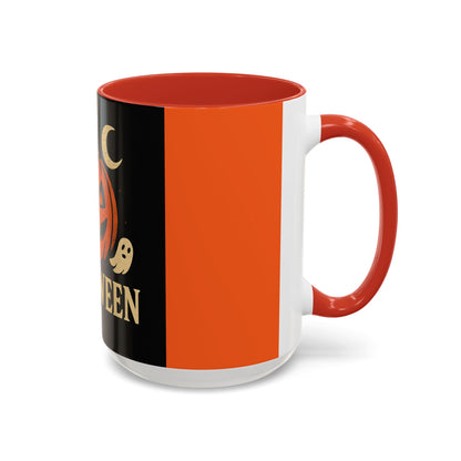 Halloween Accent Coffee Mug - Spooky Pumpkin Design, Perfect for Fall, Autum Coffee Lovers, Holiday Gift, Home Decor