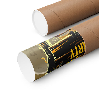 Zombie Party Halloween Poster, Matte Vertical Halloween Decor, Spooky Home Decor, Trick or Treat Wall Art, Halloween Party Decorations