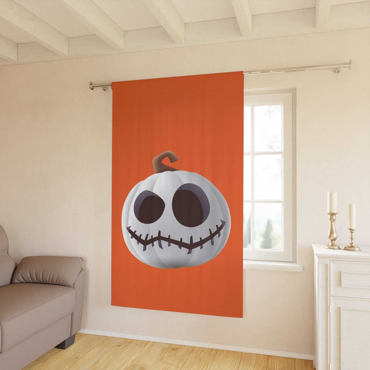 Halloween Pumpkin Window Curtain - Spooky Home Decor, Fall Decor, Halloween Decoration, Room Divider, Festive Gift Idea