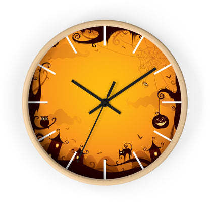 Halloween-Themed Wall Clock, Spooky Decor for Home, Unique Gift for Fall Celebrations, Autumn Decorations, Haunted House Clock