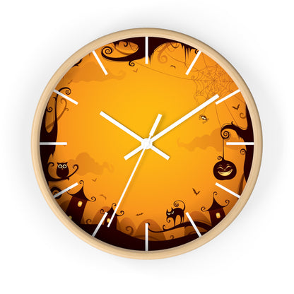 Halloween-Themed Wall Clock, Spooky Decor for Home, Unique Gift for Fall Celebrations, Autumn Decorations, Haunted House Clock