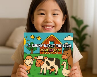Sunny Day at the Farm Coloring Book for Kids – Fun Farm Animal Activity Book for Toddlers, Preschool, Ages 4–8, Educational Gift