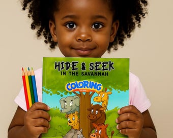 Hide and Seek Animal Coloring Book for Kids Ages 4–8 | Fun Jungle Adventure, Savannah Animals, Printable Activity Book