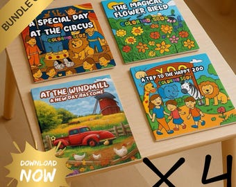 4-Book Coloring Bundle for Kids – Zoo, Farm, Circus and Flower Themes – Fun Activity Set for Toddlers and Ages 4-8