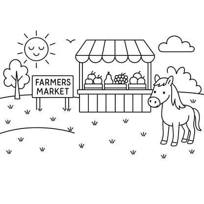 Sunny Day at the Farm Coloring Book for Kids – Fun Farm Animal Activity Book for Toddlers, Preschool, Ages 4–8, Educational Gift