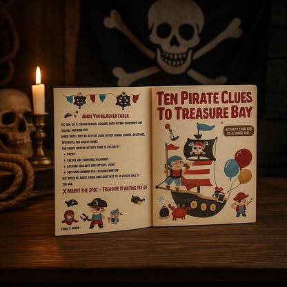 The Ten Pirate Clues to Treasure Bay – Kids Pirate Adventure Activity Book – Treasure Hunt Clue Book for Ages 4–8