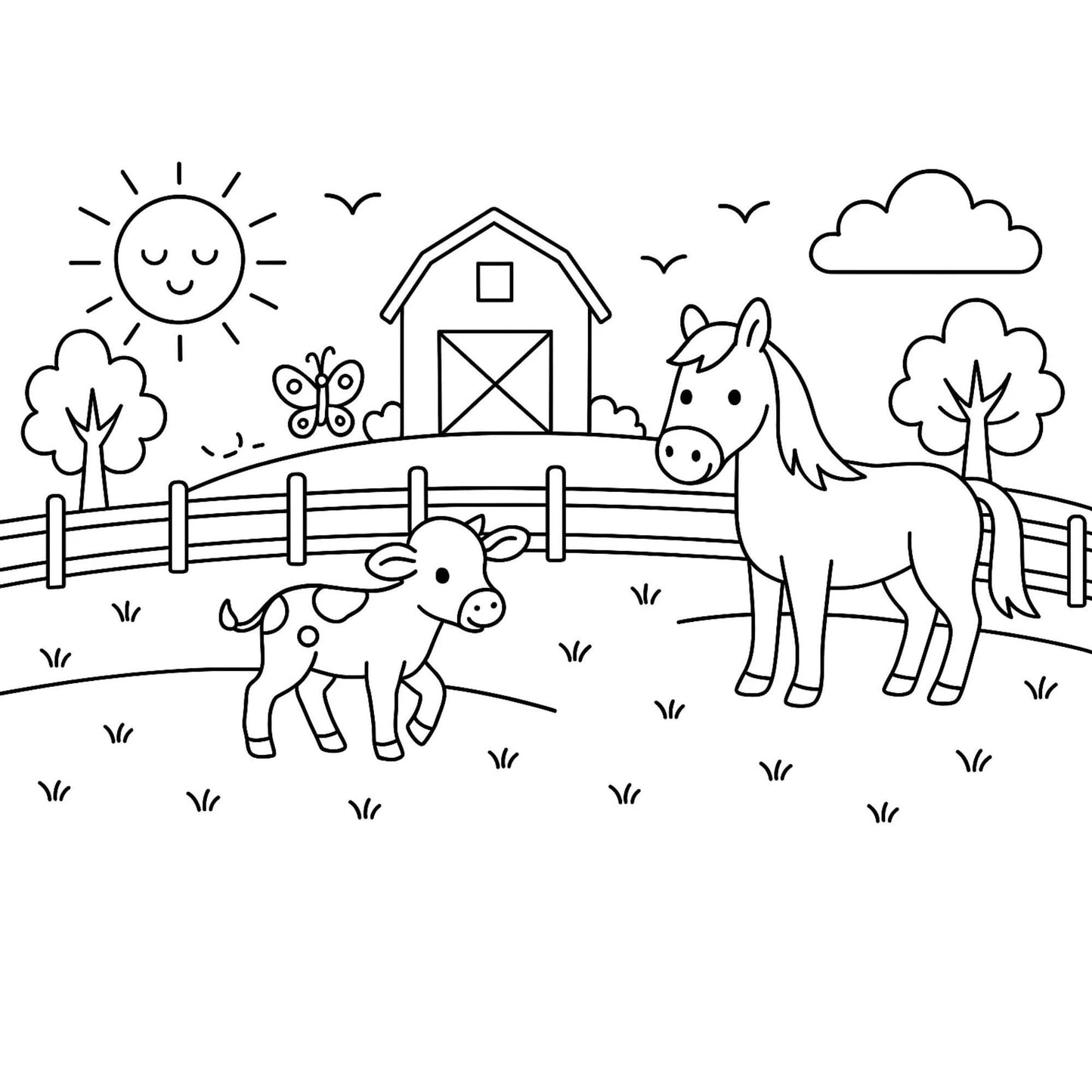 2-Book Farm Animal Bundle for Kids – Rhyming Storybook and Coloring Book – Fun Educational Gift Set for Ages 4–8, Preschool, Toddler