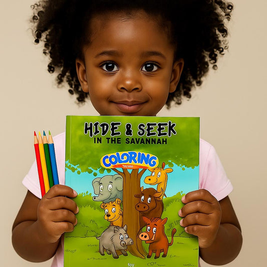 Hide and Seek Animal Coloring Book for Kids Ages 4–8 | Fun Jungle Adventure, Savannah Animals, Printable Activity Book