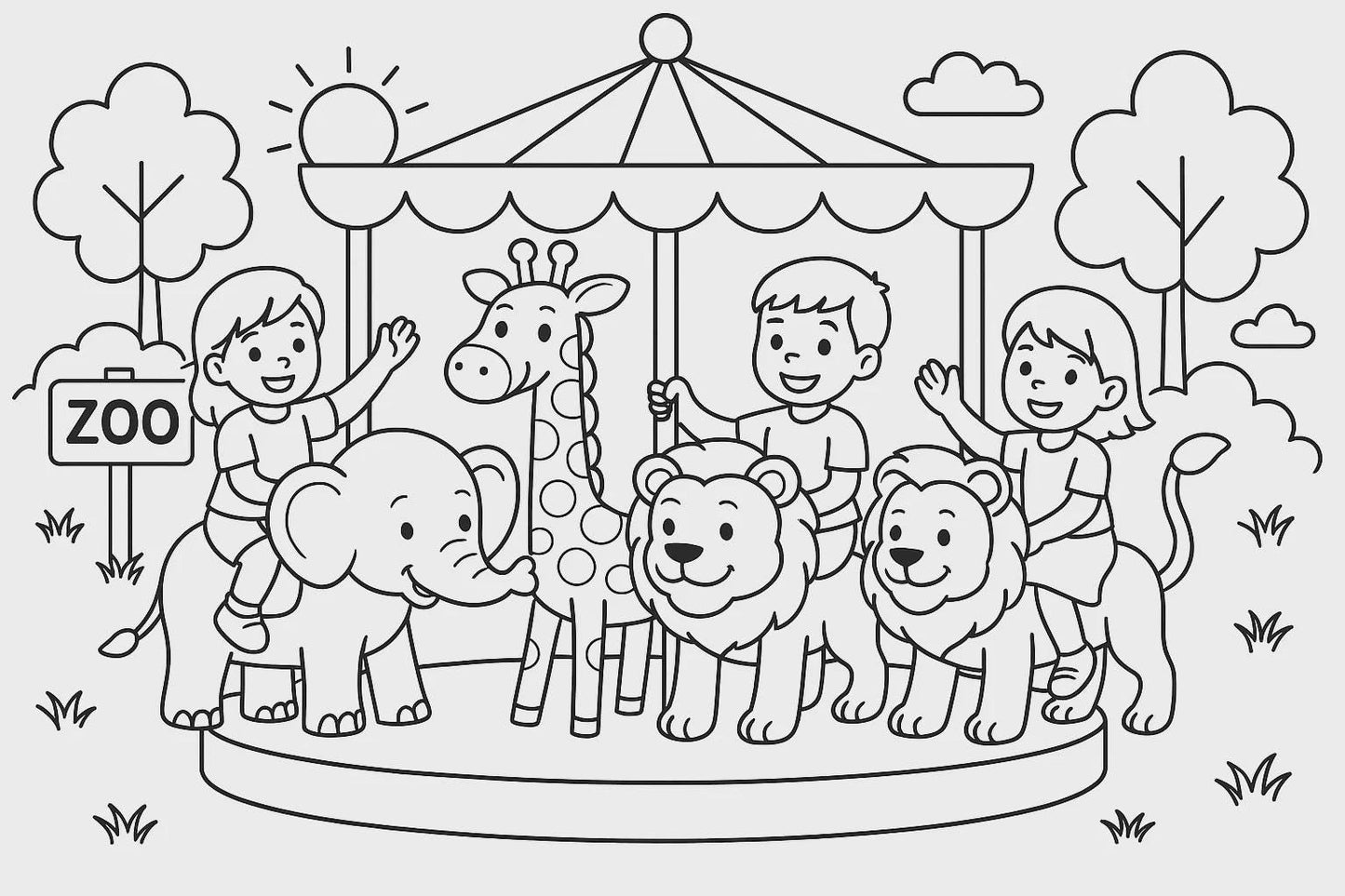 3-Book Coloring Bundle for Kids – Farm, Zoo, and Circus Themes – Fun Activity Set for Toddlers and Ages 4-8